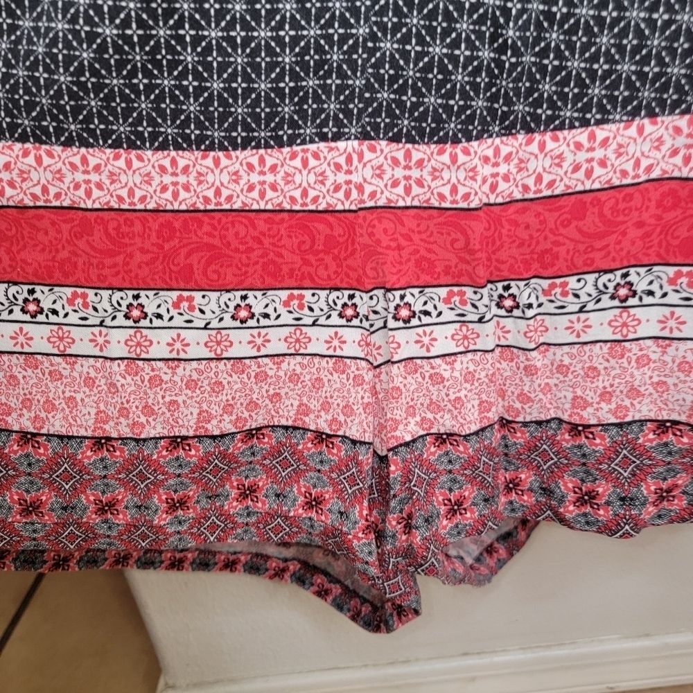 Torrid Border Print Challis Button Front Romper 6… - image 5